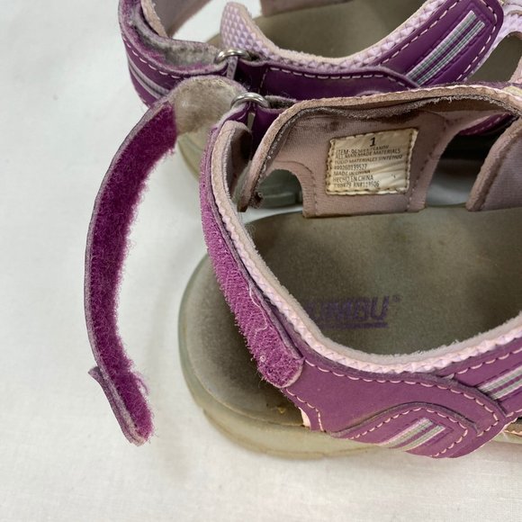 Khombu Sandy Closed Toe Water Sandals Purple/Gray Girls Size 1 Hook & Loop Strap - Picture 7 of 9